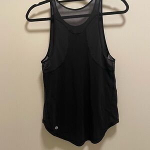 Black lululemon tank top with mesh back